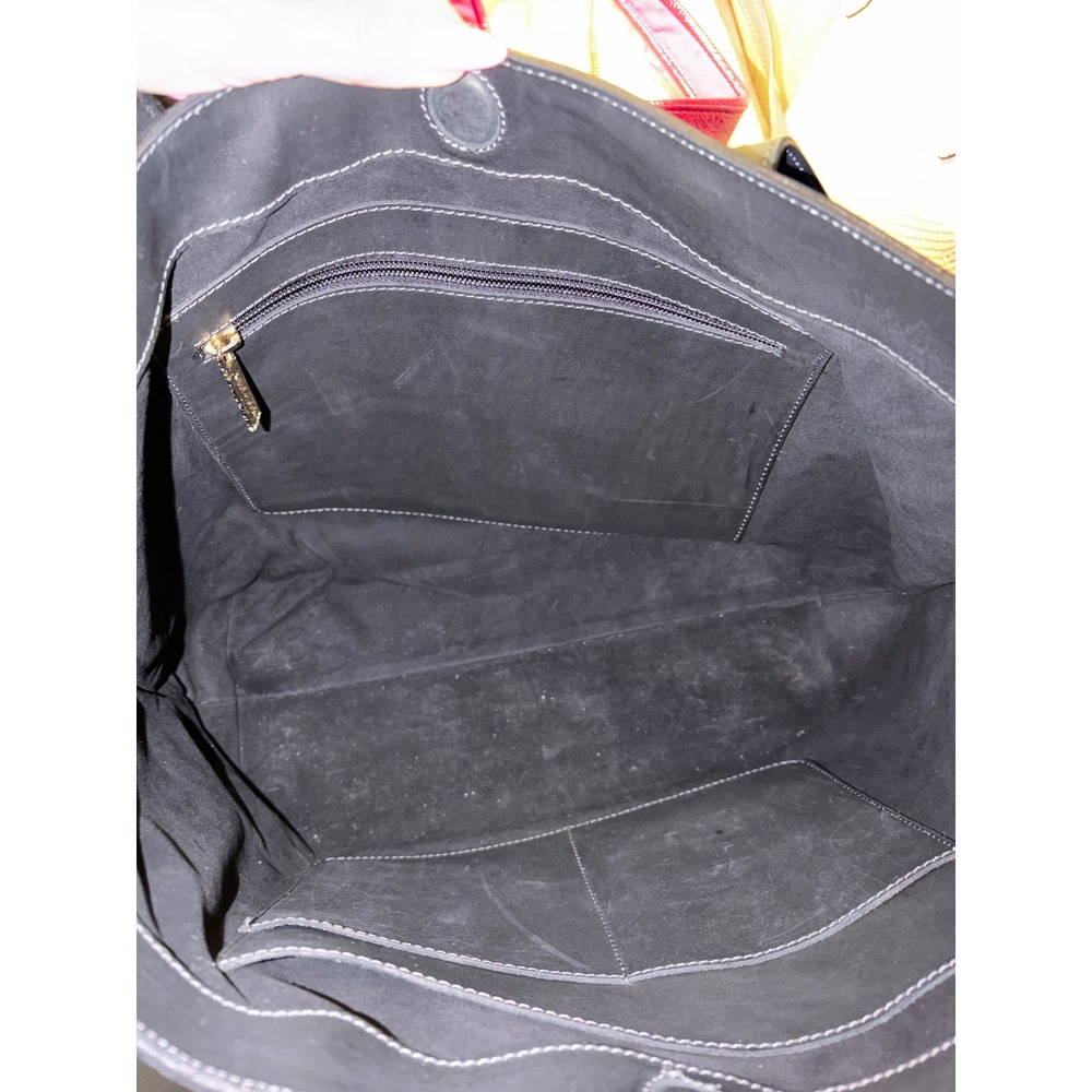 Kelly Tooke Black Leather Tassel Tote Bag Minimalist Shoulder Bag Gold Hardware - Picture 9 of 10